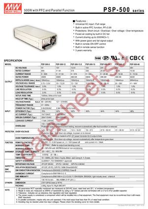 PSP-500-12 datasheet  
